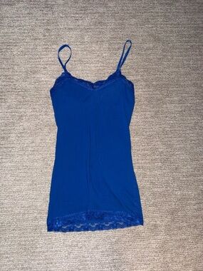Blue lace trim cami
